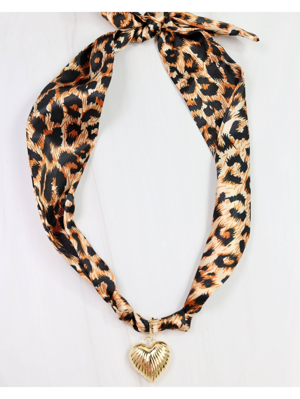 Caroline Hill Lillie Leopard Scarf Charm Necklace